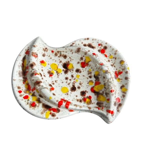 Vintage MCM Speckled Ceramic Handmade Ashtray - Picture 1 of 7